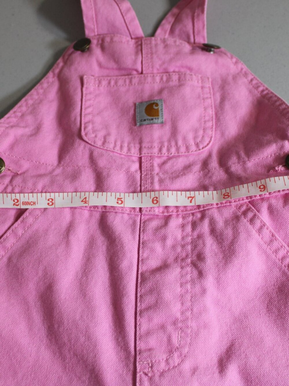 Carhartt Infant/Toddler Girl's Pink Canvas Bib Overalls Size 18M - Picture 12 of 15